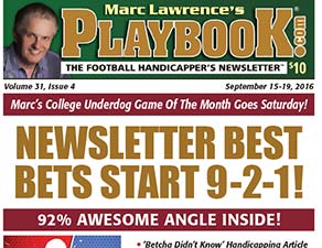 Dwayne Bryant enters Marc Lawrence's Playbook Football Newsletter Wiseguys Contest.